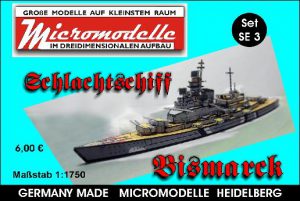 SE 3 Schlachtschiff Bismarck Micromodelle Heidelberg