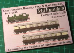 GWS2 Great Western Railway 54xx & B set coaches Millimodels