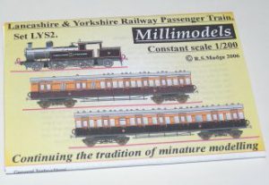 LYS2 Lancashire & Yorkshire Railways Passengers Train Millimodels