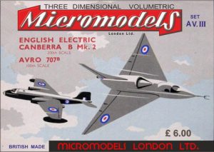 AV III Canberra & Avro 707B Micromodels London