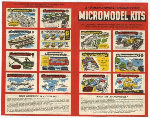 Broadway catalogue Micromodel Kits side 1