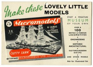 Show Card Cutty Sark Micromodels