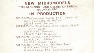 catalogue mid 1949 list 1 Micromodels