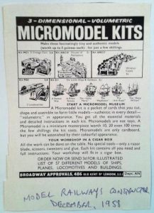 ad Micromodel Kits 1958 Broadway Approvals