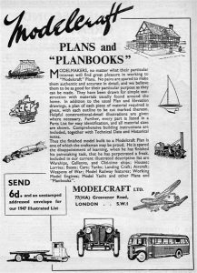 1947 Hobbies handbook Modelcraft ad